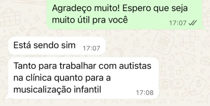 Depoimento de professora sobre o material