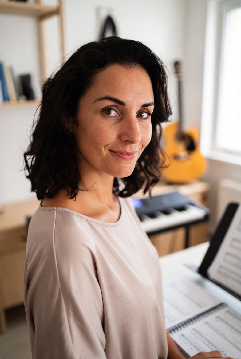 Professora criadora do material de dinâmicas para música